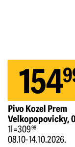 Pivo Kozel Prem Velkopopovicky, 0.51