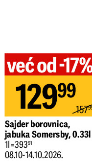 Sajder borovnica, jabuka Somersby, 0.331