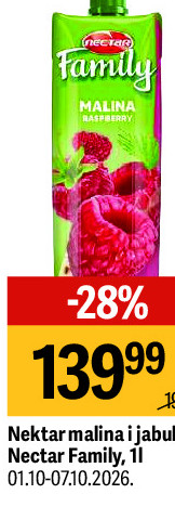 Nektar malina i jabuka Nectar Family, 1l