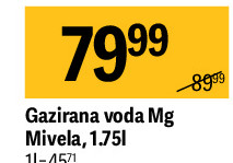 Gazirana voda Mg Mivela, 1.75l