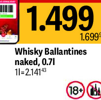 Whisky Ballantines naked, 0.71