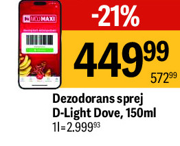 Dezodorans sprej D-Light Dove, 150ml