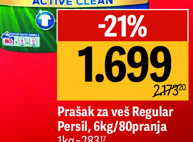 Prašak za veš Regular Persil, 6kg/80pranja