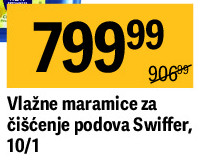 Vlažne maramice za čišćenje podova Swiffer, 10/1