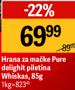 Hrana za mačke Pure delighit piletina Whiskas, 85g