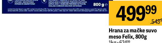 Hrana za mačke suvo meso Felix, 800g