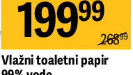 Vlažni toaletni papir 99% vode