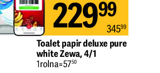 Toalet papir deluxe pure white Zewa, 4/1 1rolna=5750