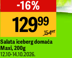 Salata iceberg domaća Maxi, 200g
