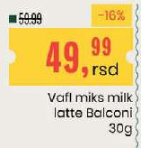 Vafli miks milk latte Balconi