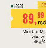 Mini bar Milka, više vrsta