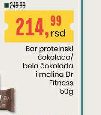 Bar proteinski čokolada/ bela čokolada i malina