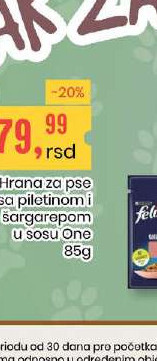 Hrana za pse sa piletinom i šargarepom u sosu One 85g