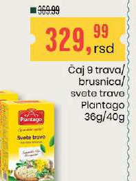 Čaj 9 trava brusnica/ svete trave Plantago