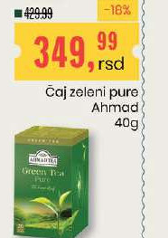 Čaj zeleni pure Ahmad