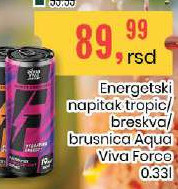 Energetski napitak tropic/breskva brusnica Aqua Viva Force