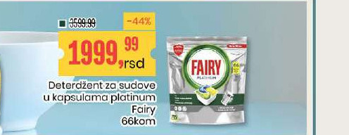 Deterdžent za sudove u kapsulama platinum Fairy 66kom