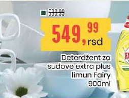 Deterdžent za sudove extra plus limun Fairy 900ml