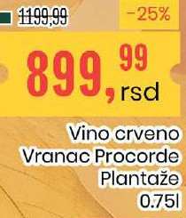 Vino crveno Vranac Procorde Plantaže