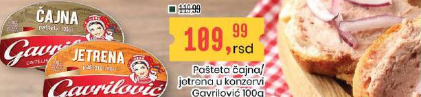 Pašteta čajna/jetrena u konzervi Gavrilović