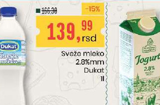 Sveže mleko 2.0%mm Dukat