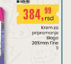 Krem za pripremanje šlaga 26%mm Fine 1l