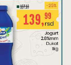 Jogurt 2.8%mm Dukat 1kg