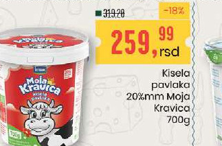 Kisela pavlaka 20%mm Moja Kravica 700g