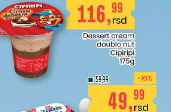 Dessert cream double nut Cipiripi 175g