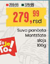 Suva pančeta Montstate slajs