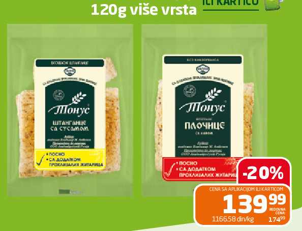 Tonus beskvasne pločice Trivit 120g