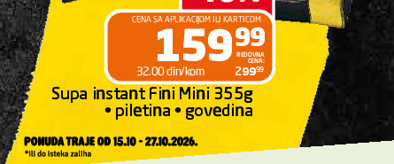 Supa instant Fini Mini 355g