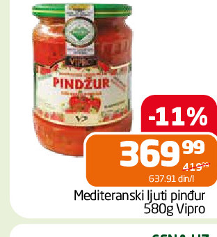 Mediteranski ljuti pindur 580g Vipro