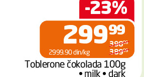 Toblerone čokolada 100g • milk • dark