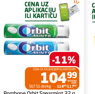 Bombone Orbit Spearmint 32 g
