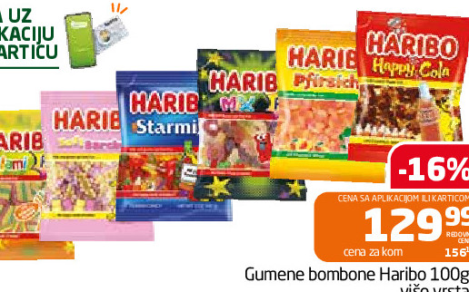 Gumene bombone Haribo 100g više vrsta