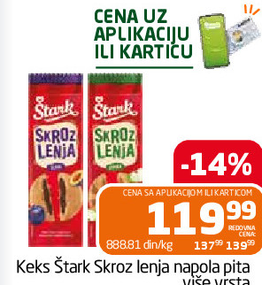 Keks Štark Skroz lenja napola pita više vrsta