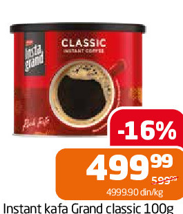 Instant kafa Grand classic 100g