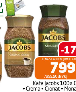 Kafa Jacobs 100g Gold • Crema • Cronat • Monarch