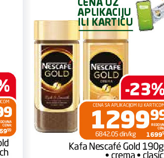 Kafa Nescafé Gold 190g • crema • clasic