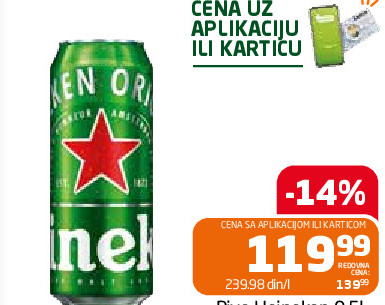 Pivo Heineken 0,51
