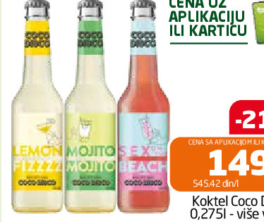 Koktel Coco Disco 0,2751 - više vrsta
