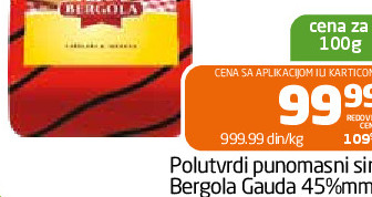 Polutvrdi punomasni sir Bergola Gauda 45%mm