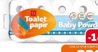 Toalet papir Baby puder 3sl 10/1