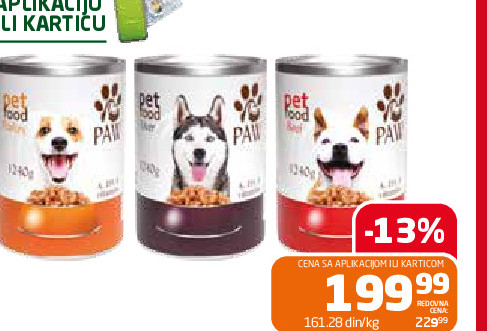 Hrana za pse Paw 1240g više vrsta