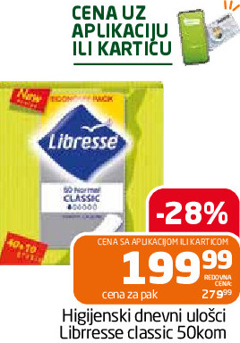 Higijenski dnevni ulošci Librresse classic 50kom