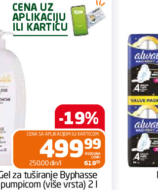 Gel za tuširanje Byphasse sa pumpicom (više vrsta) 2 l