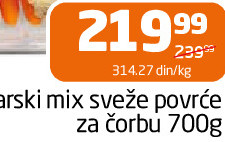 Carski mix sveže povrće za čorbu 700g