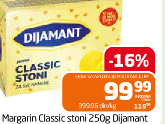 Margarin Classic stoni 250g Dijamant
