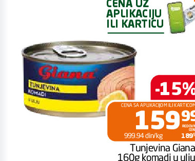 Tunjevina Giana 160g komadi u ulju
